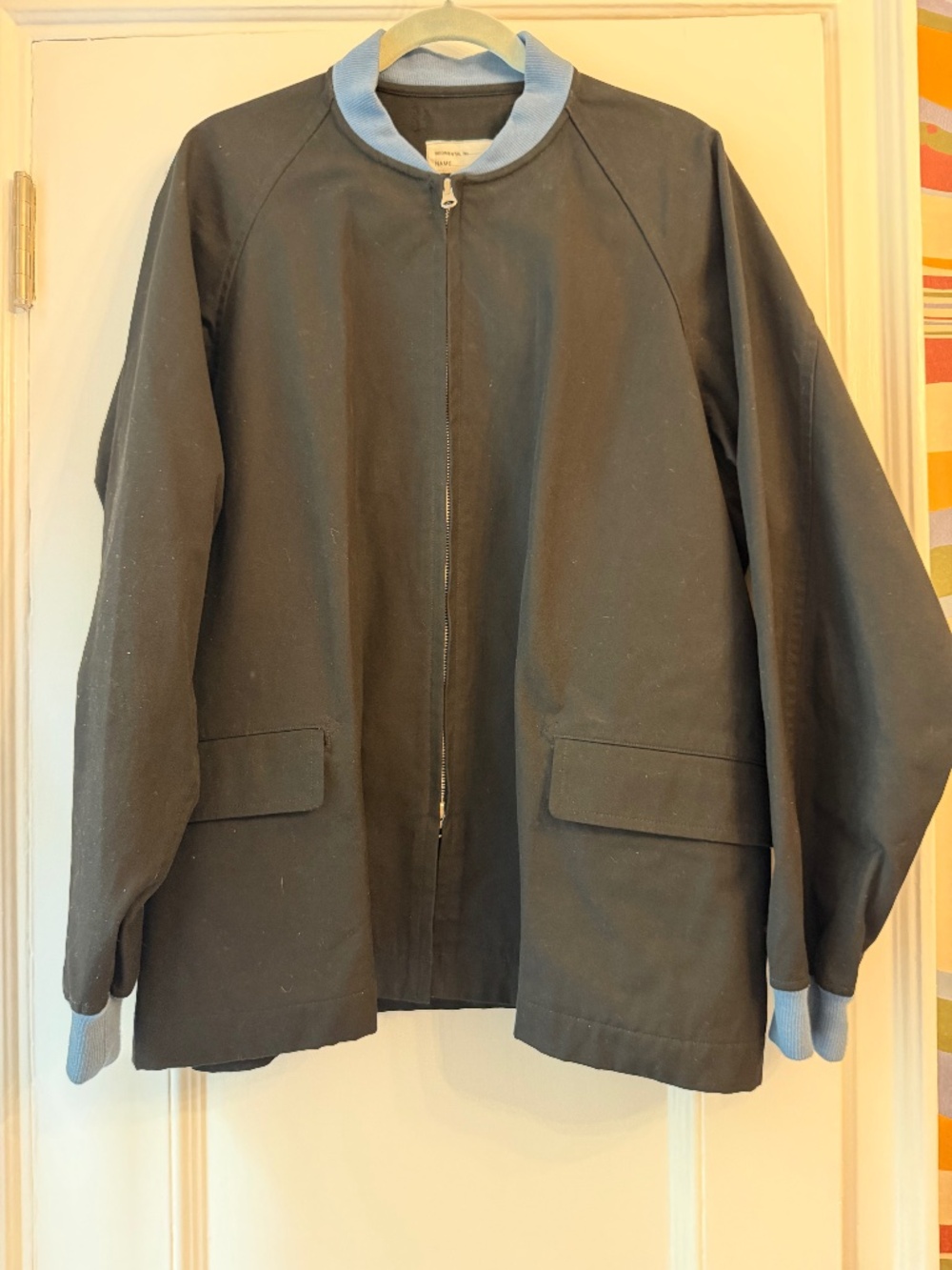 Chimala Military Bomber Jacket Black Cotton Canvas Made in Japan M